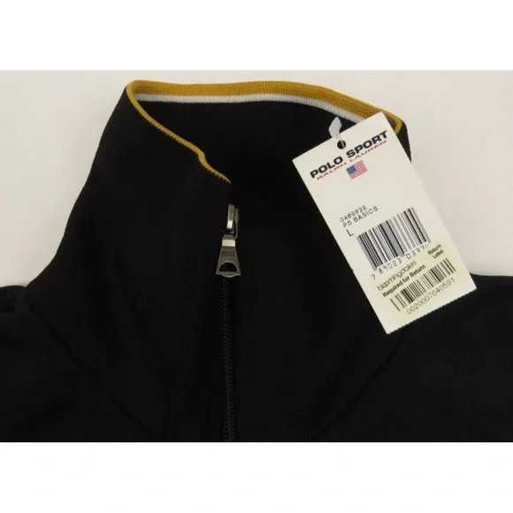NWT Ralph Lauren Polo Sport Pony Blue Mens Full Zip Track Coat Jacket L